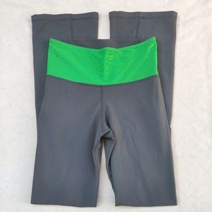 Lululemon Slim Flare Yoga Pants Gray Green Mesh